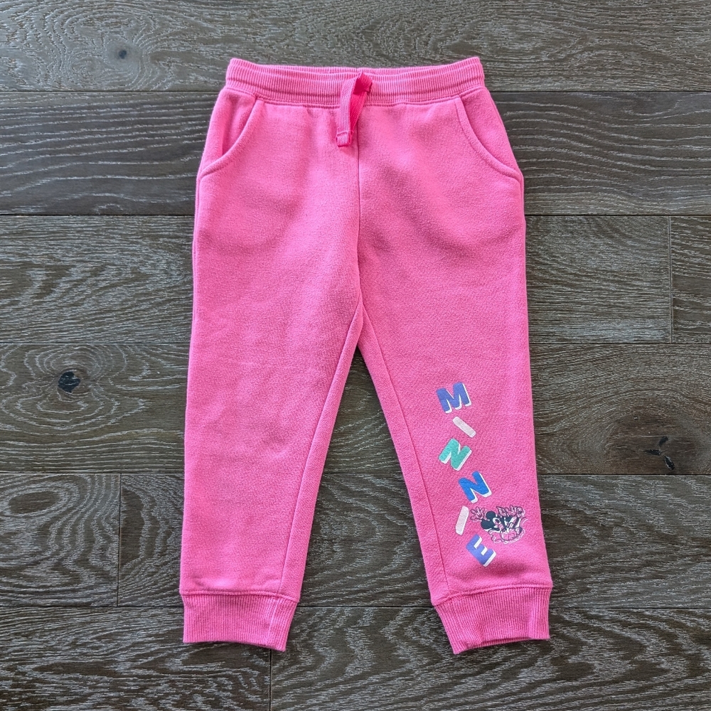 3/$15 - Disney Spotted Zebra Pink Minnie Jogger Sweatpants Size 4T